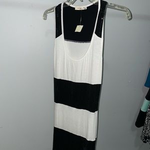 Arden B short black and white sequin tank dress